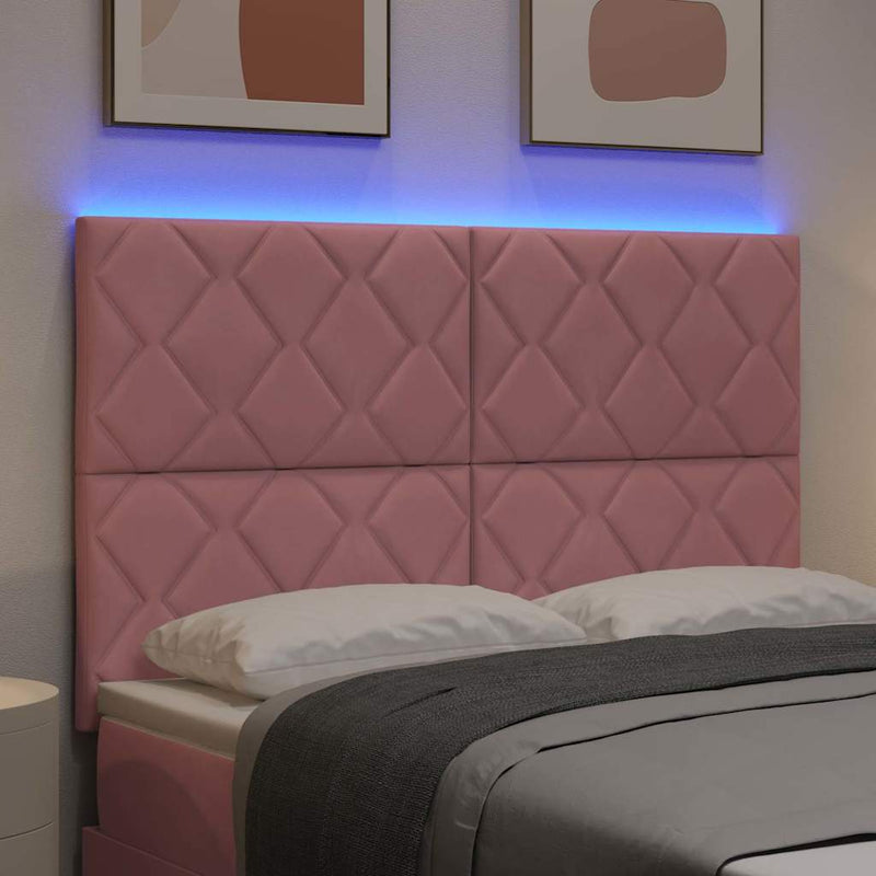 Tăblie LED Roz 160 cm Catifea
