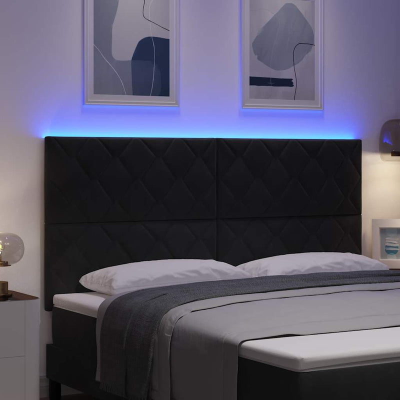 Tăblie LED Negru 180 cm Catifea