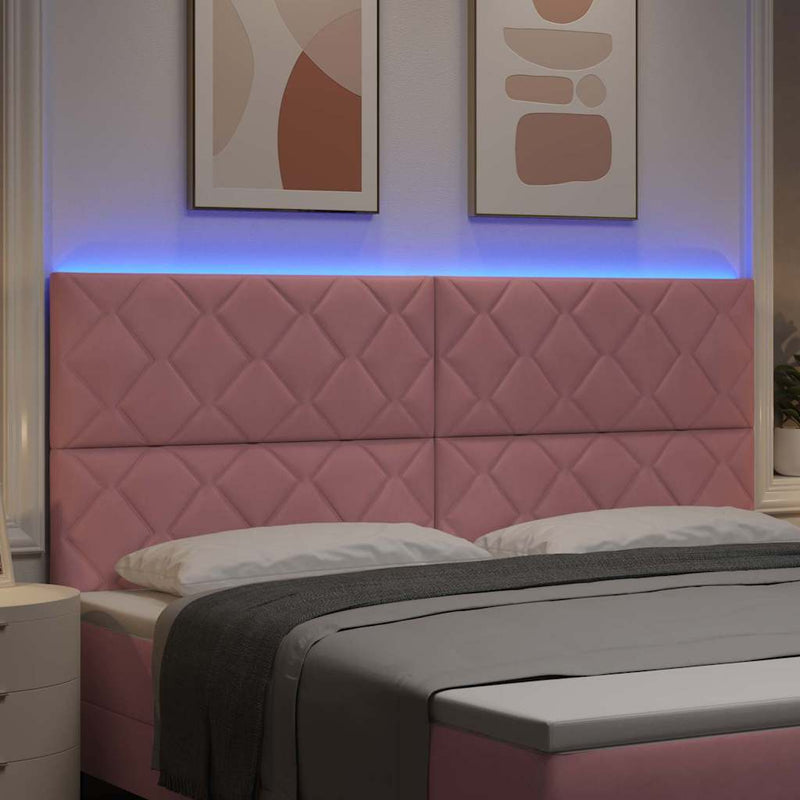 Tăblie LED Roz 200 cm Catifea