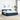 Pat cu arcuri cu headboard albastru 180 x 200 cm țesătură