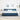 Pat cu arcuri cu headboard albastru 200 x 200 cm țesătură