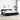 Pat cu arcuri cu pernă cu headboard Negru 200 x 200 cm țesătură