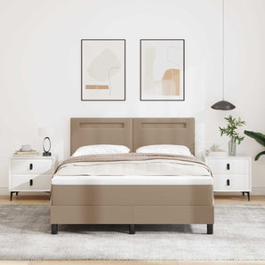 Pat cu arcuri Cappuccino 160 x 200 cm Piele artificială