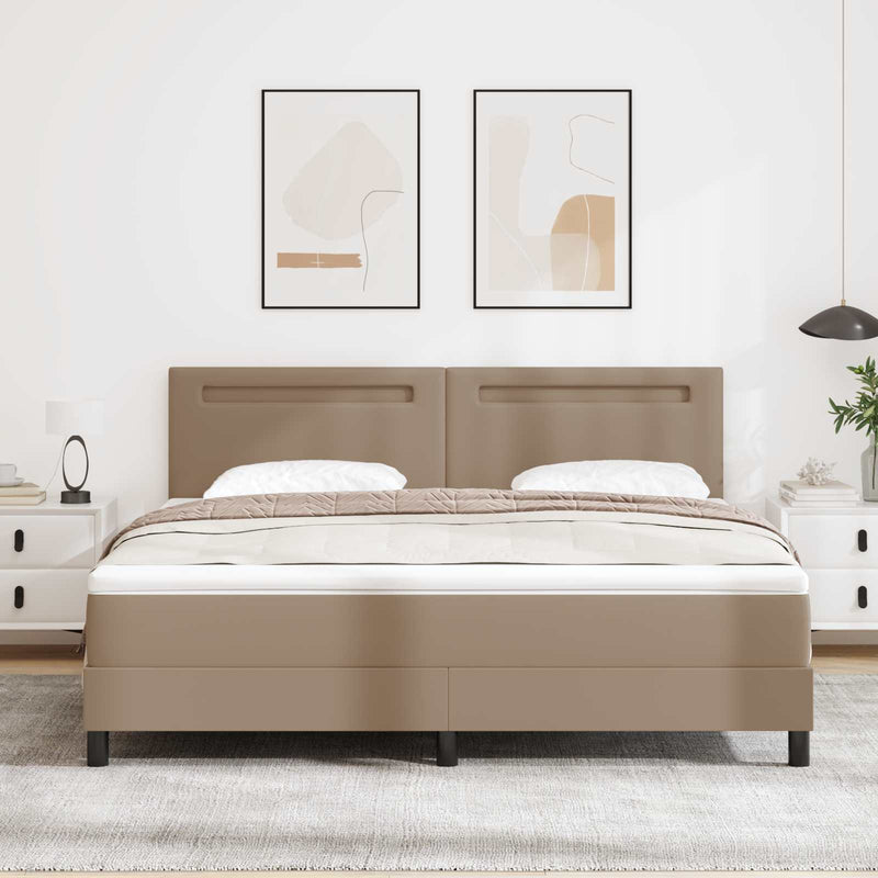 Pat cu arcuri Cappuccino 180 x 200 cm Piele artificială