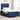Pat cu arcuri cu headboard albastru 120 x 190 cm țesătură