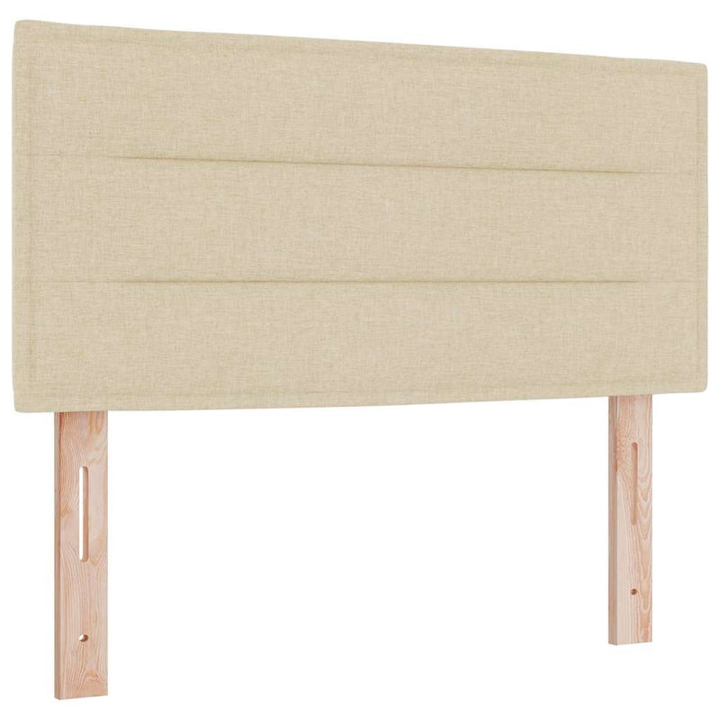 Pat cu arcuri cu headboard Crem 100 x 200 cm țesătură