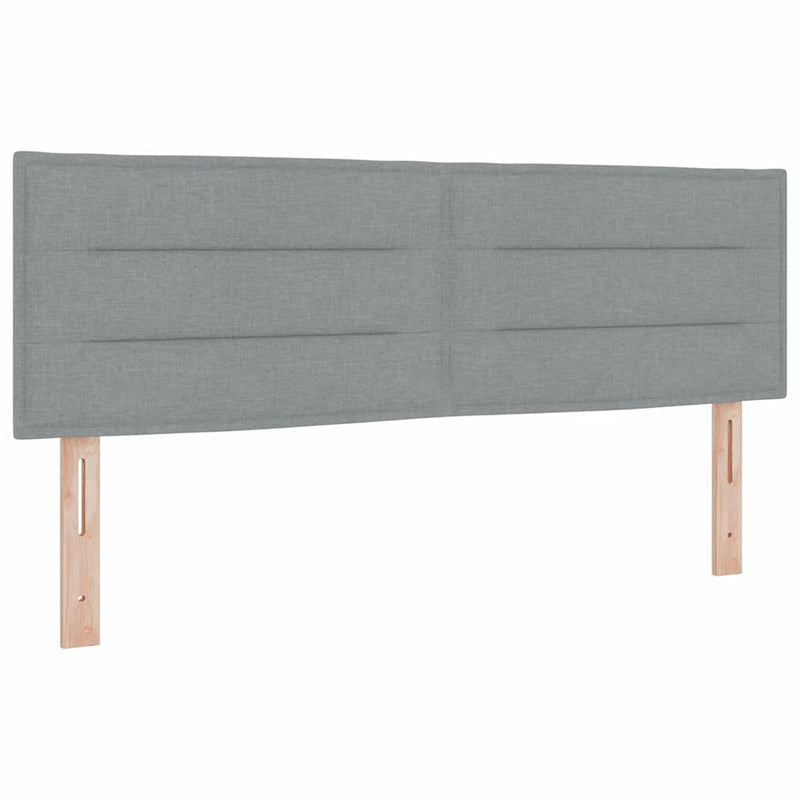 Pat cu arcuri cu headboard Gri deschis 140 x 200 cm țesătură