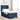 Pat cu arcuri cu headboard albastru 100 x 200 cm țesătură
