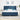 Pat cu arcuri cu headboard albastru 200 x 200 cm țesătură