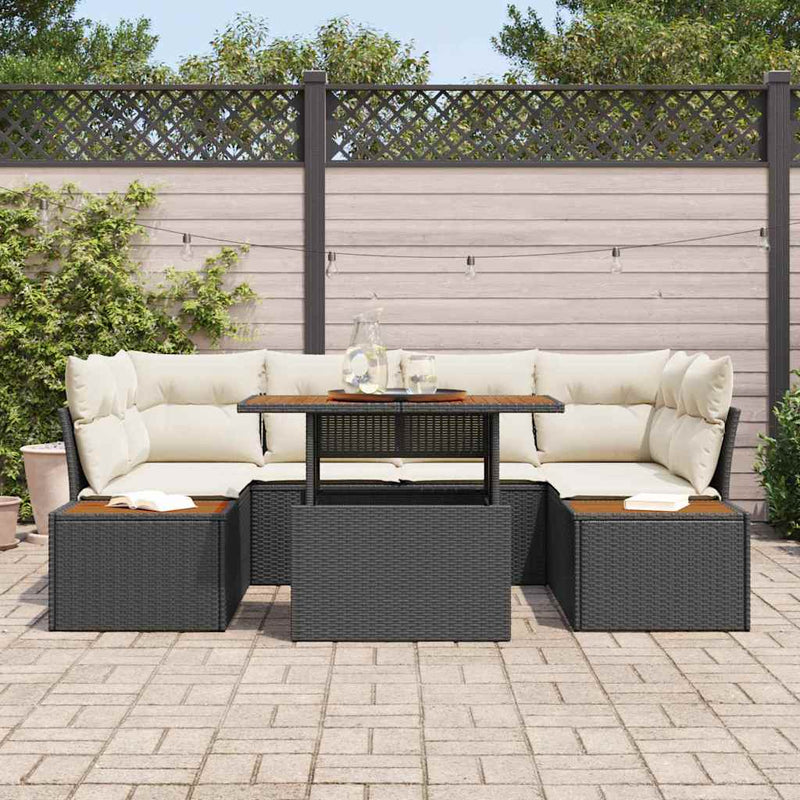 Set de canapele pentru grădină 9 buc. Negru și Bej