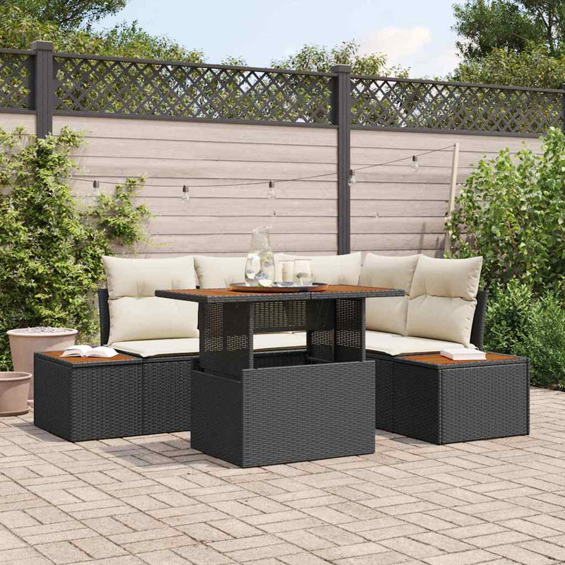 Set de canapele pentru grădină 5 buc. Negru și Bej