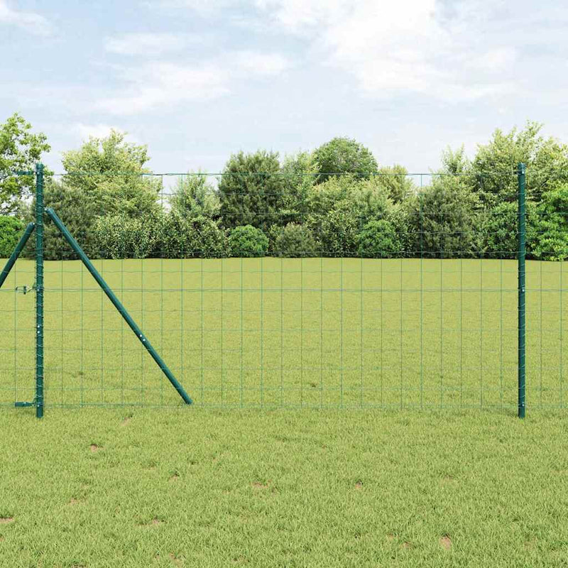 Fixare la sol gard Euro 10 x 1,2 m Oțel cu strat de PVC Verde