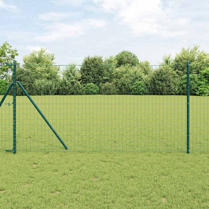 Fixare la sol gard Euro 25 x 1,2 m Oțel cu strat de PVC Verde