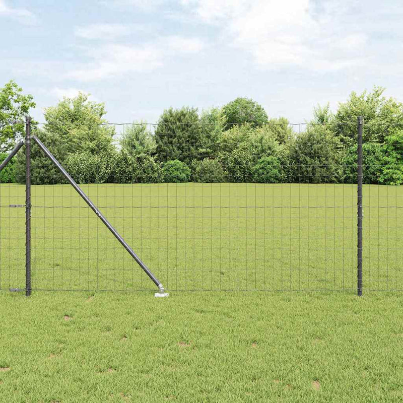 Gard European cu Vârfuri 25 x 1,2 m Oțel cu strat de PVC Gri