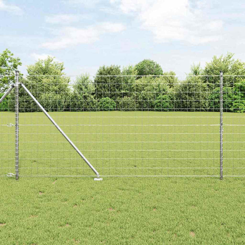 Gard European cu Vârfuri 10 x 1,2 m Oțel Galvanizat Argintiu