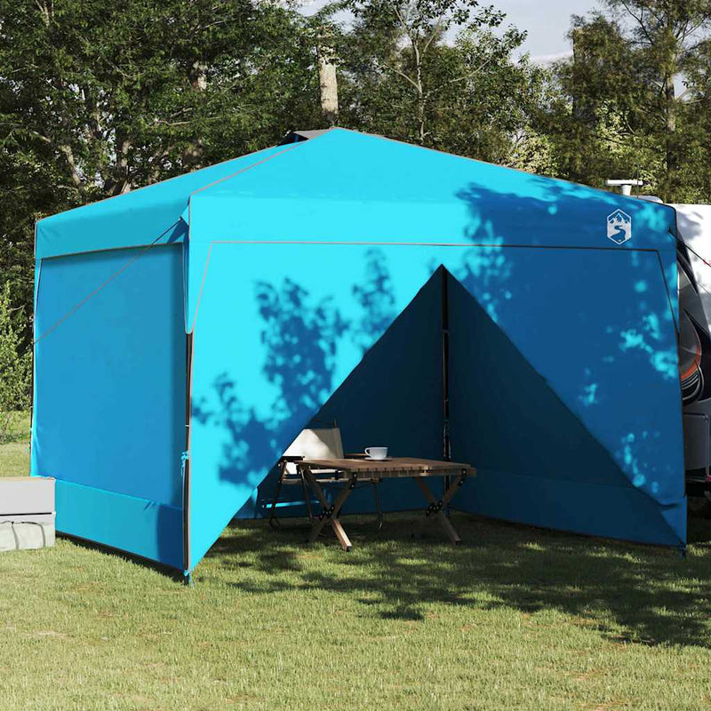 Cort cu Copertină 290 x 290 x 251 cm albastru Țesătură