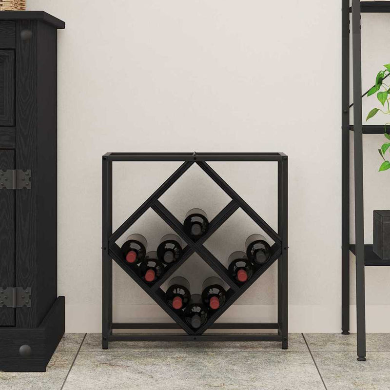 Raft pentru vin 16 sticle Lemn prelucrat Stejar Negru