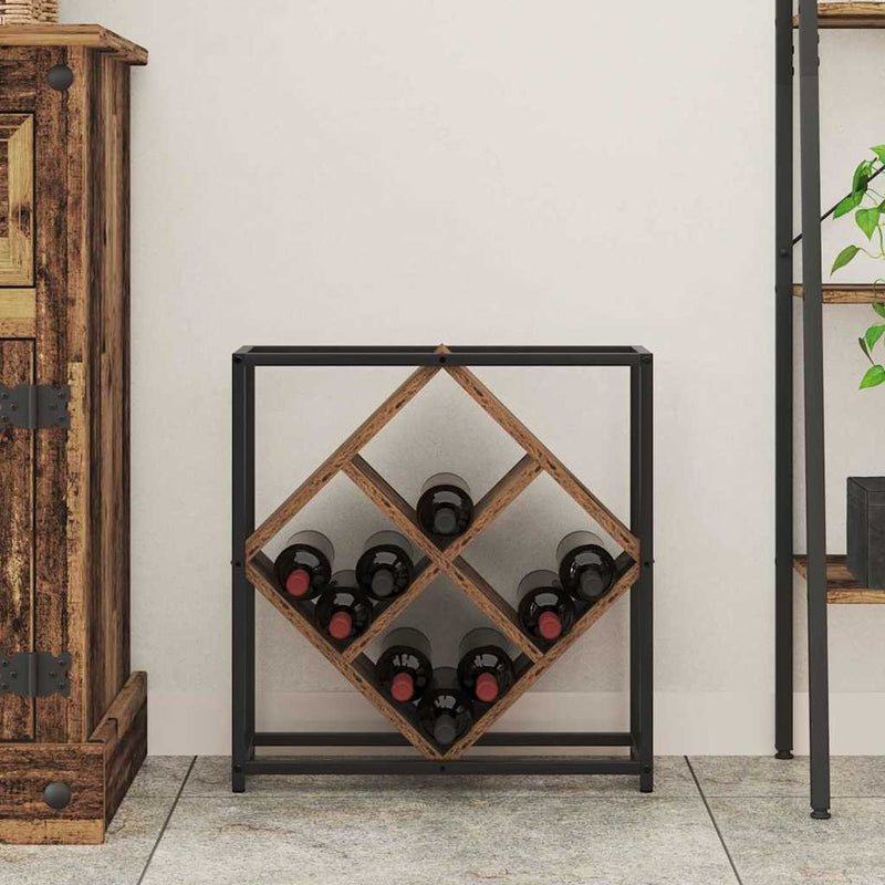Raft pentru vin 16 sticle Lemn prelucrat Lemn vechi
