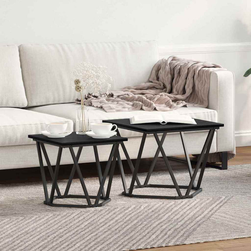 Set măsuțe laterale 2 buc. Stejar Negru 50 x 50 x 40 cm