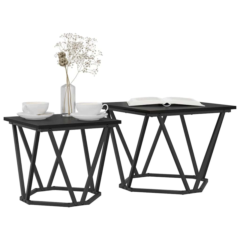 Set măsuțe laterale 2 buc. Stejar Negru 50 x 50 x 40 cm