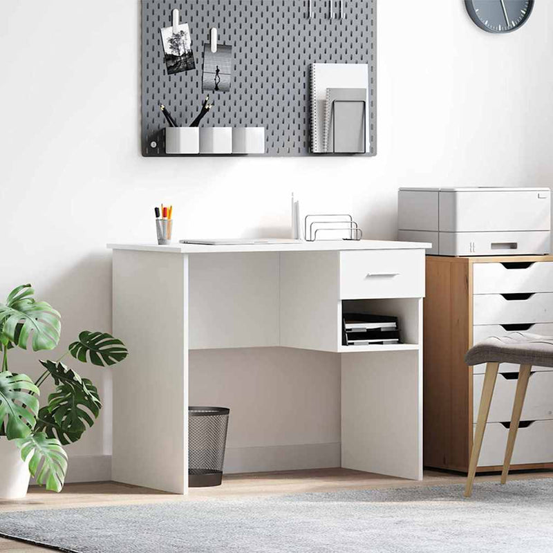 Birou Alb 90 x 49 x 75 cm Lemn prelucrat