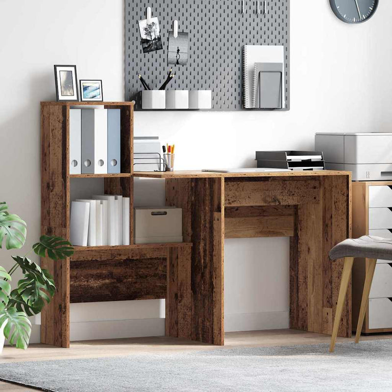Birou cu raft Lemn Vechi 131,5 x 50 x 106,5 cm Lemn prelucrat