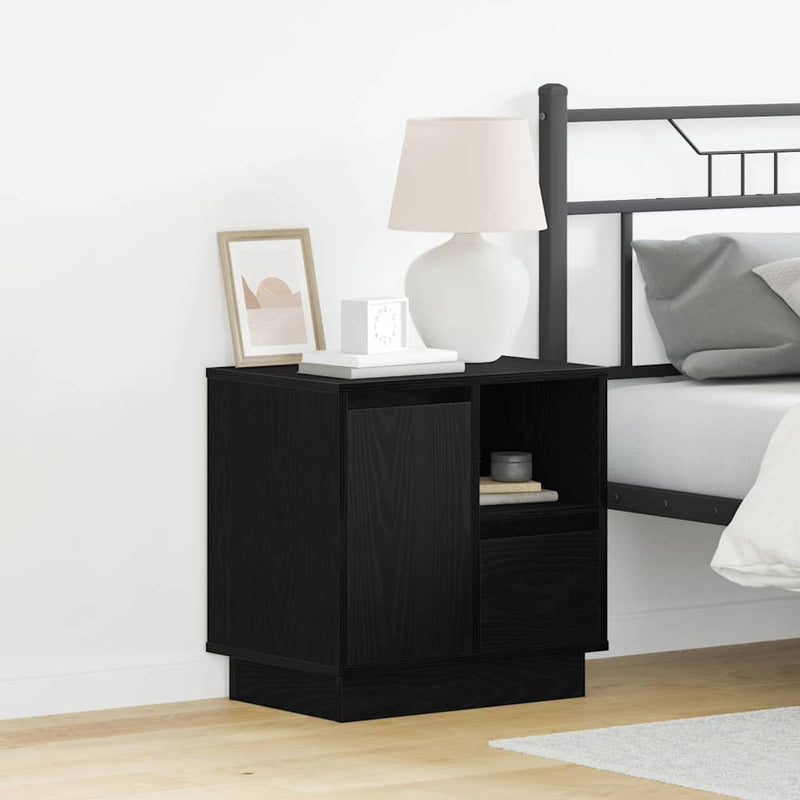Dulap de noapte Stejar Negru 50 x 34,5 x 50 cm Lemn prelucrat