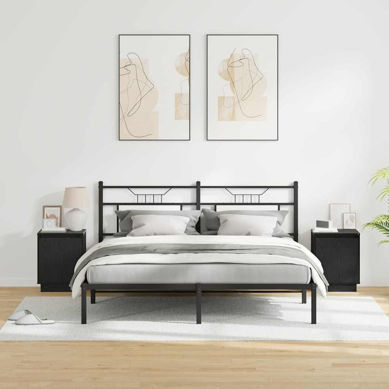Dulap de noapte 2 buc. Stejar Negru 39 x 34,5 x 50 cm