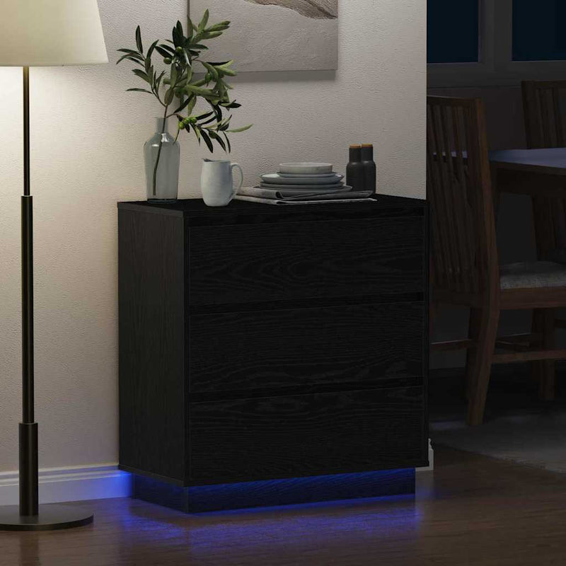 Dulap de noapte Stejar Negru 71 x 34,5 x 75 cm Lemn prelucrat