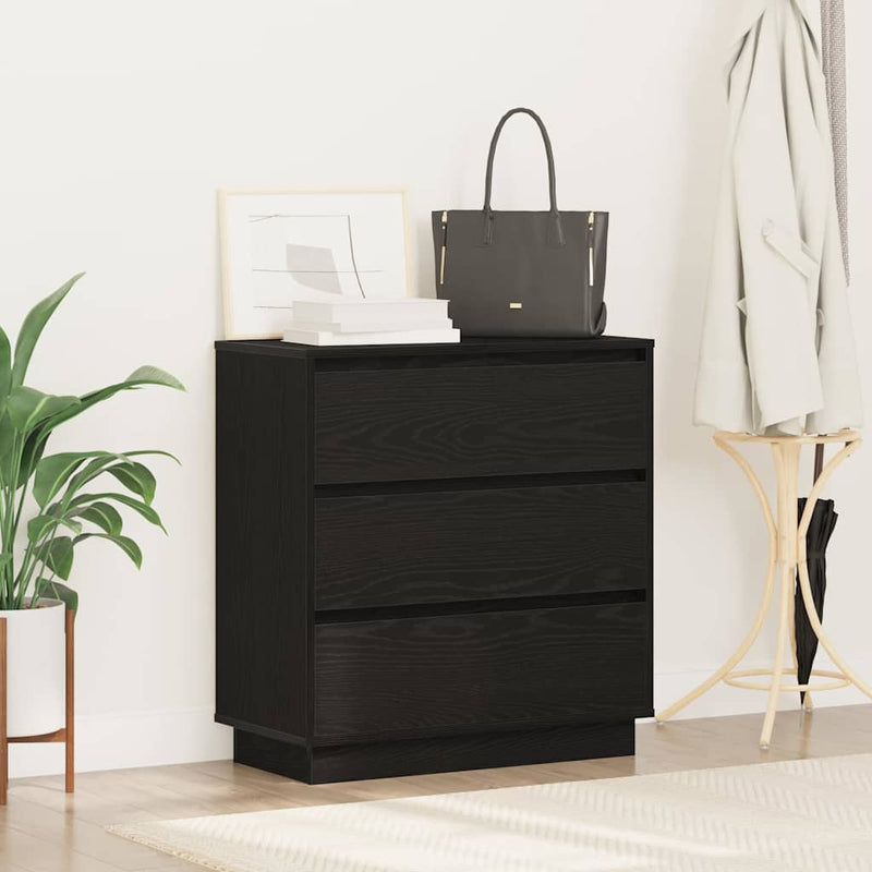 Dulap de noapte Stejar Negru 71 x 34,5 x 75 cm Lemn prelucrat