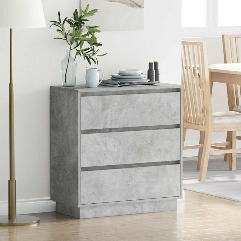 Dulap de noapte Gri din beton 71 x 34,5 x 75 cm Lemn prelucrat