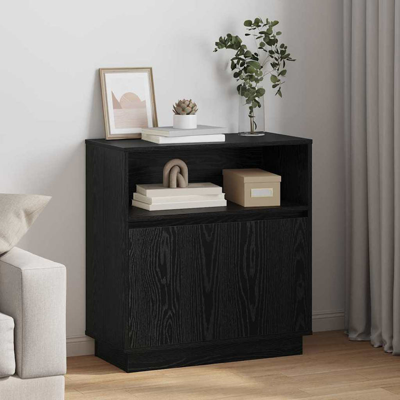 Bufet LED Stejar Negru 71 x 34,5 x 75 cm Lemn prelucrat
