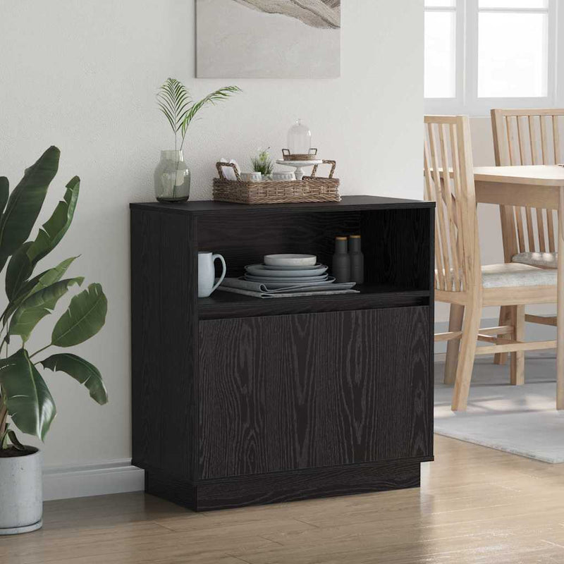 Bufet LED Stejar Negru 71 x 34,5 x 75 cm Lemn prelucrat