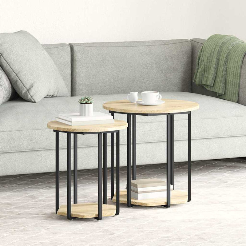 Set măsuțe laterale 2 buc. Maro 50 x 50 x 50,5 cm