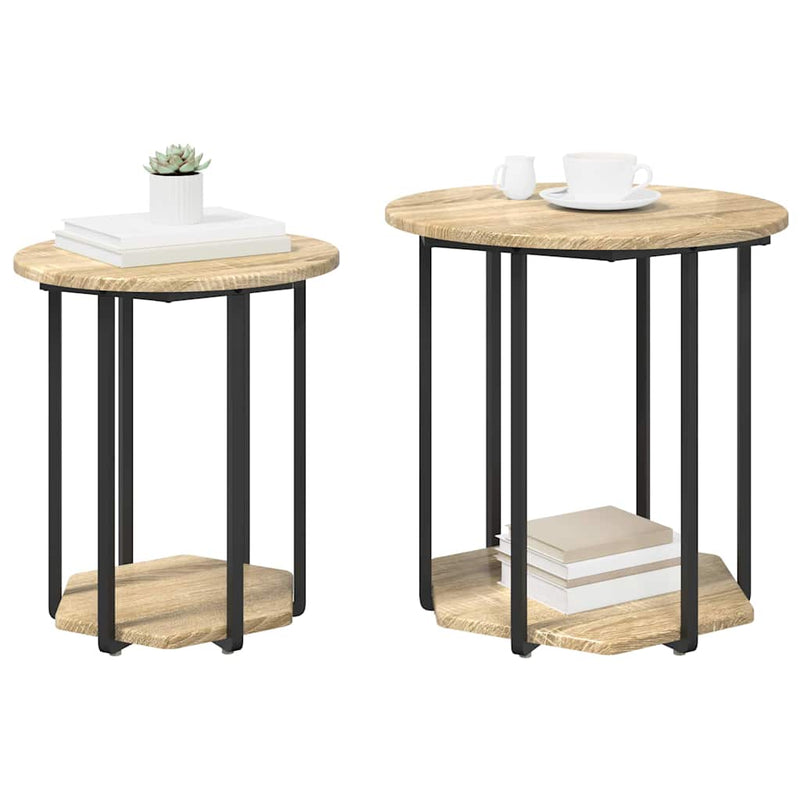 Set măsuțe laterale 2 buc. Maro 50 x 50 x 50,5 cm