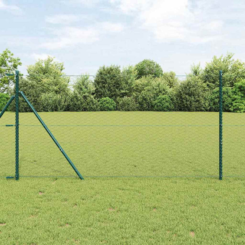 Fixare pentru gard hexagonal 50 x 1 m Oțel cu strat de PVC Gri