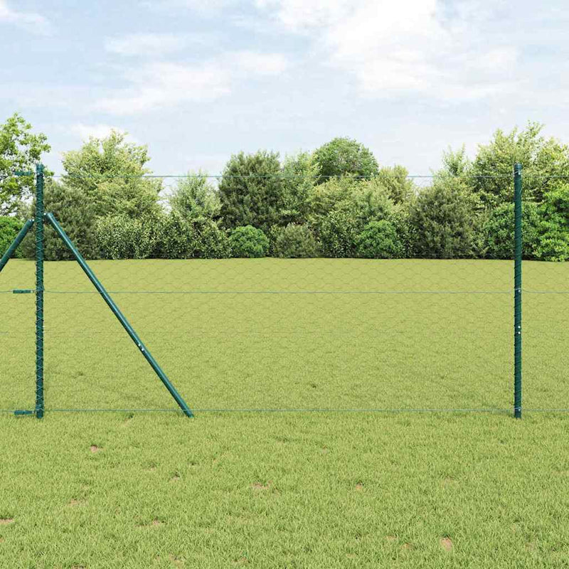 Fixare pentru gard hexagonal 50 x 1 m Oțel cu strat de PVC Gri