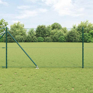 Gard hexagonal cu stâlp 10 x 1 m Oțel cu strat de PVC Verde