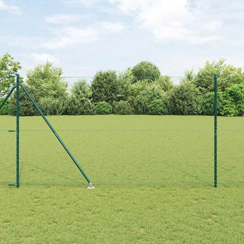 Gard hexagonal cu stâlp 50 x 1,5 m Oțel cu strat de PVC Verde