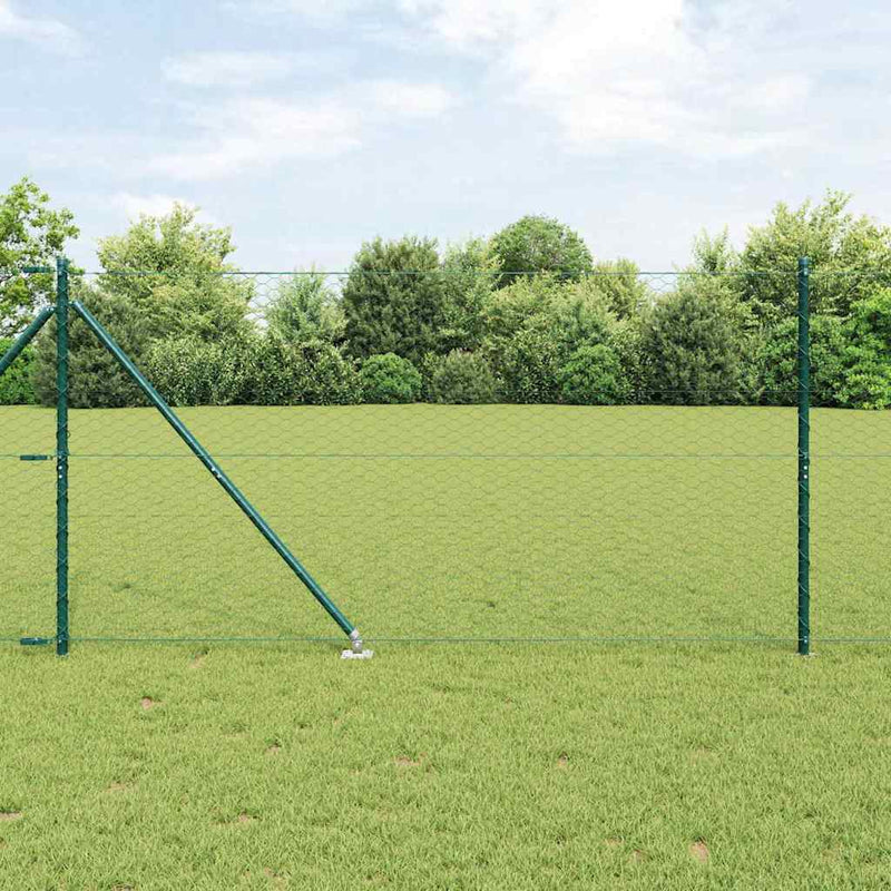 Gard hexagonal cu stâlp 100 x 1,2 m Oțel cu strat de PVC Verde