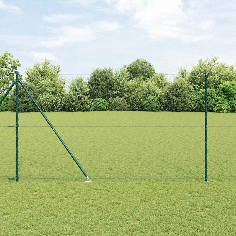 Gard hexagonal cu stâlp 100 x 1,5 m Oțel cu strat de PVC Verde