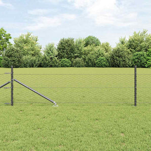 Gard hexagonal cu stâlp 100 x 0,8 m Oțel cu strat de PVC Gri