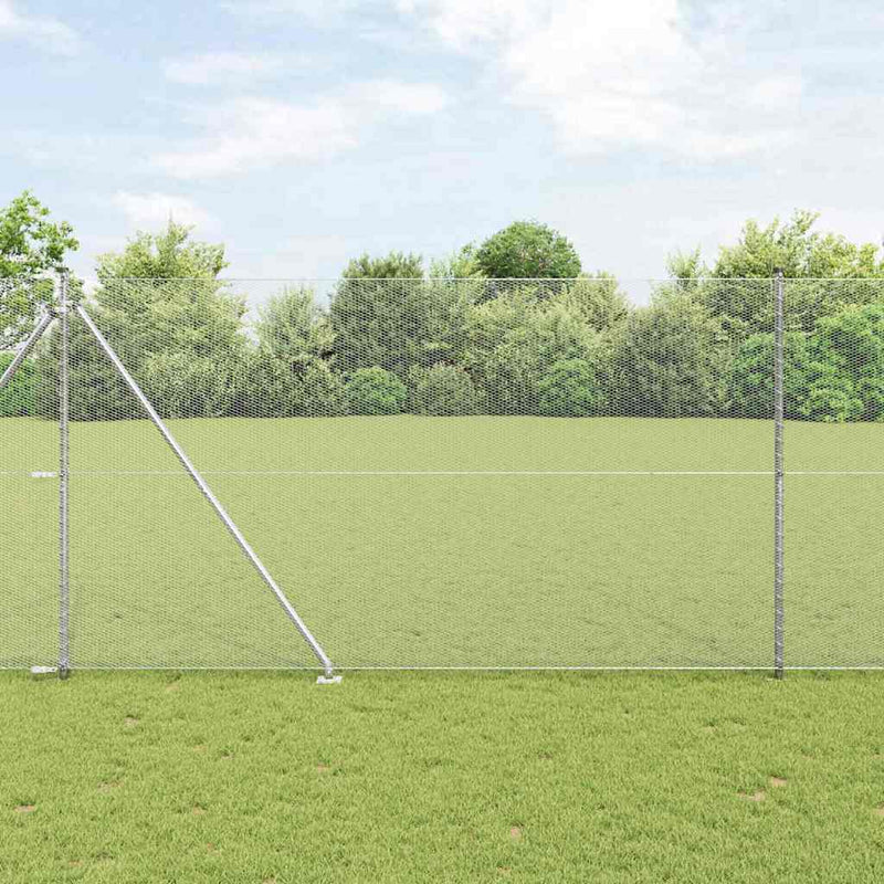 Gard hexagonal cu stâlp 25 x 1,5 m Oțel Galvanizat Argintiu
