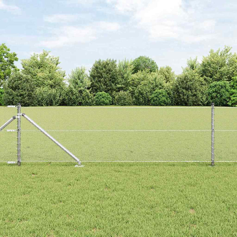 Gard hexagonal cu stâlp 50 x 0,6 m Oțel Galvanizat Argintiu