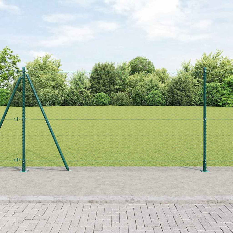 Gard hexagonal cu bază din beton 10 x 1,2 m Verde Plasă