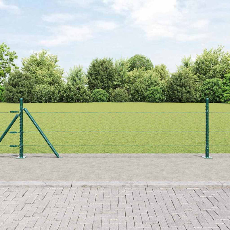 Gard hexagonal cu bază din beton 25 x 0,4 m Verde Plasă