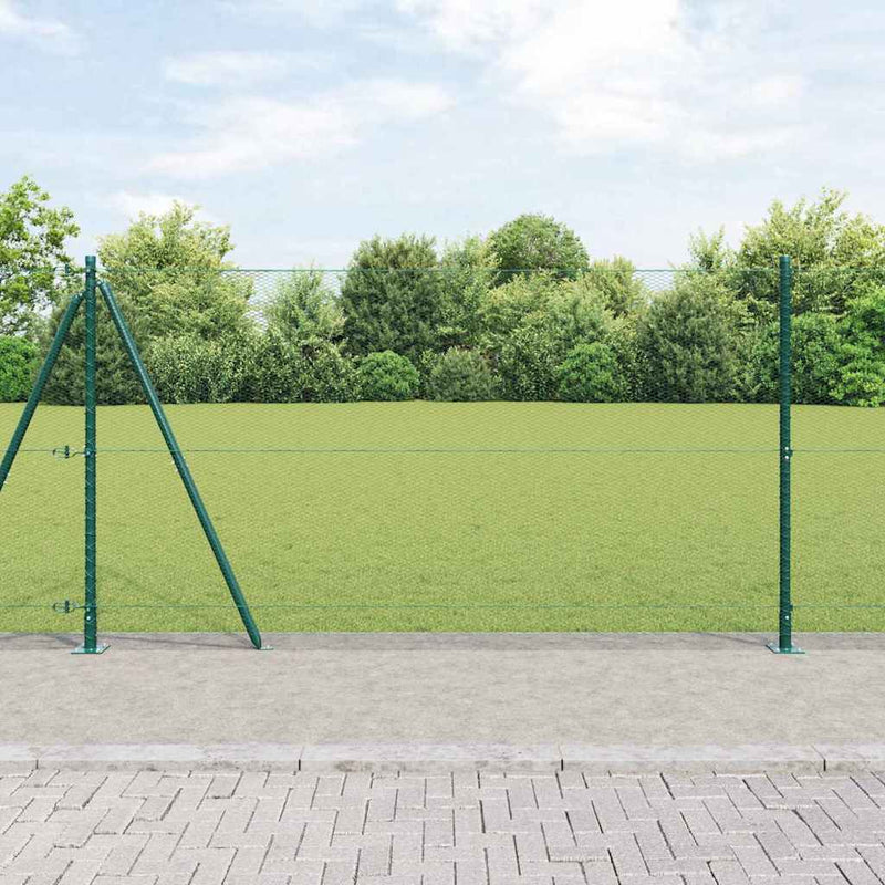 Gard hexagonal cu bază din beton 25 x 1,2 m Verde Plasă