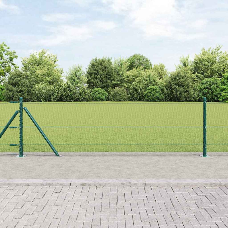 Gard hexagonal cu bază din beton 50 x 0,6 m Verde Plasă