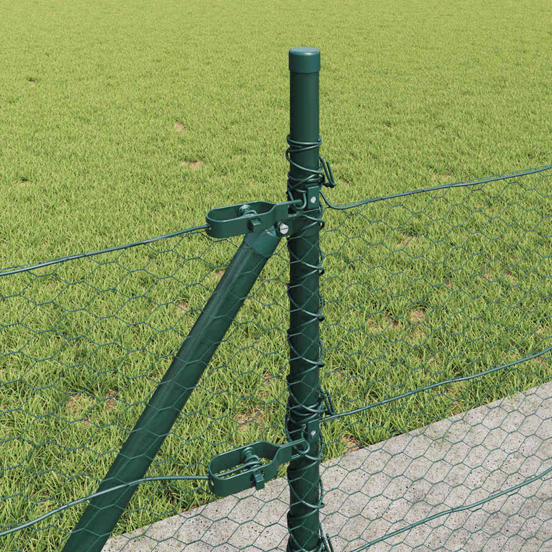 Gard hexagonal cu bază din beton 100 x 0,4 m Verde Plasă