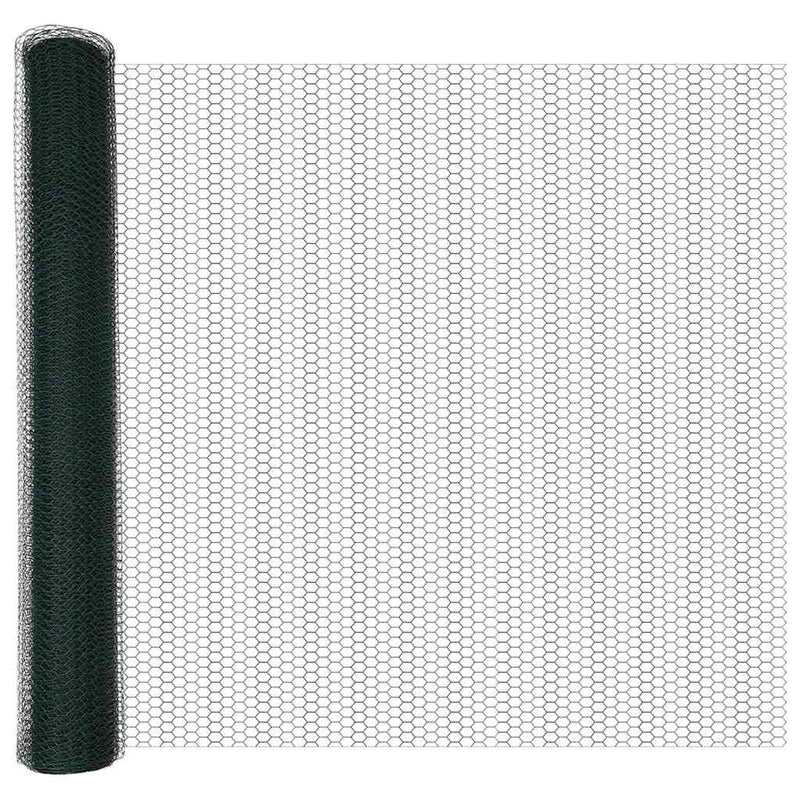 Gard hexagonal cu bază din beton 100 x 1,2 m Verde Plasă